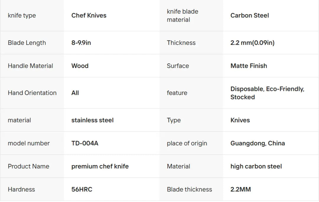 Japanese Chef Knife – Pakka Wood Handle 1.4116 High Carbon Stainless Steel
