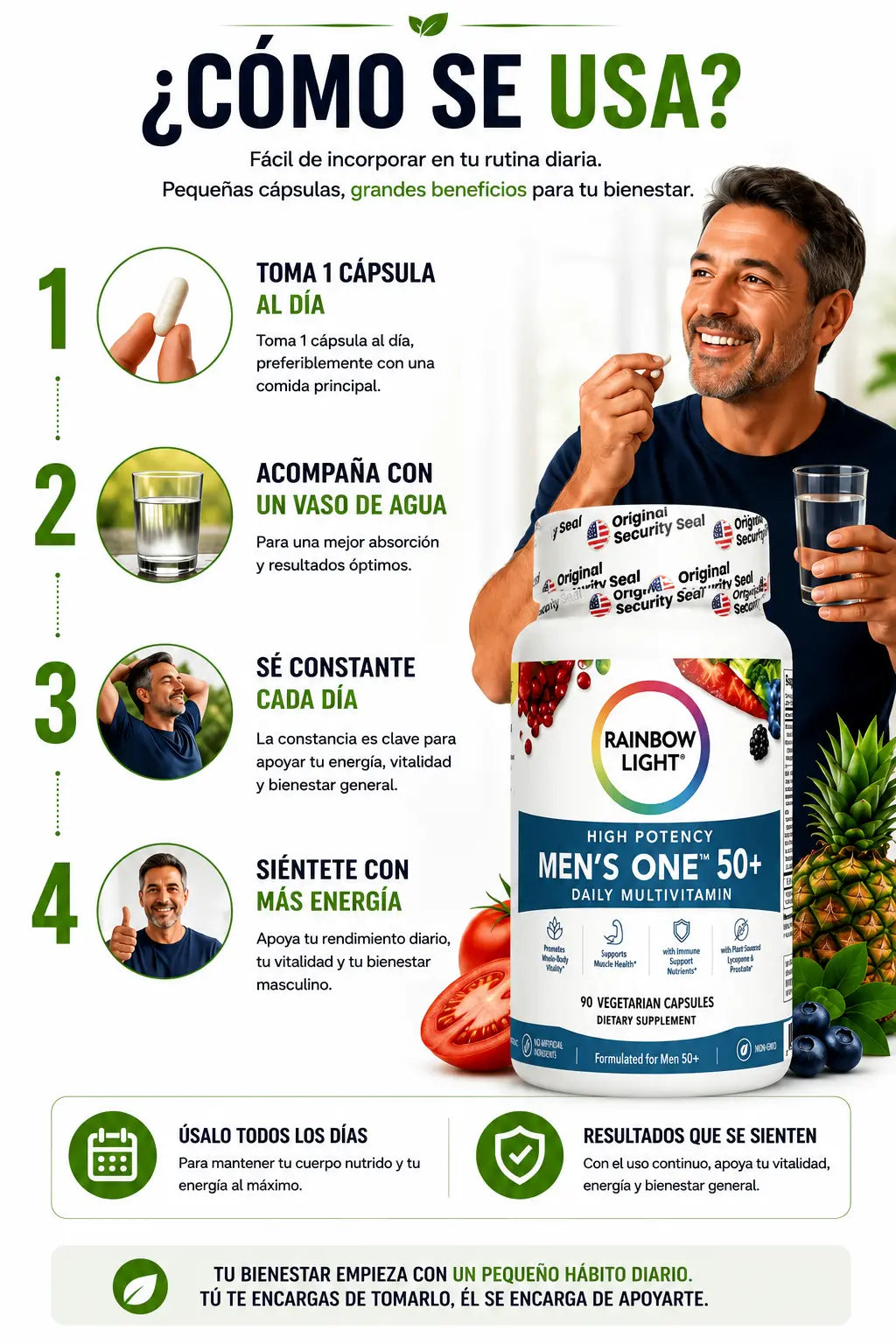 Rainbow Light 50+  multivitamínico Premium Para Original 90 capsulas + Envio Gratis